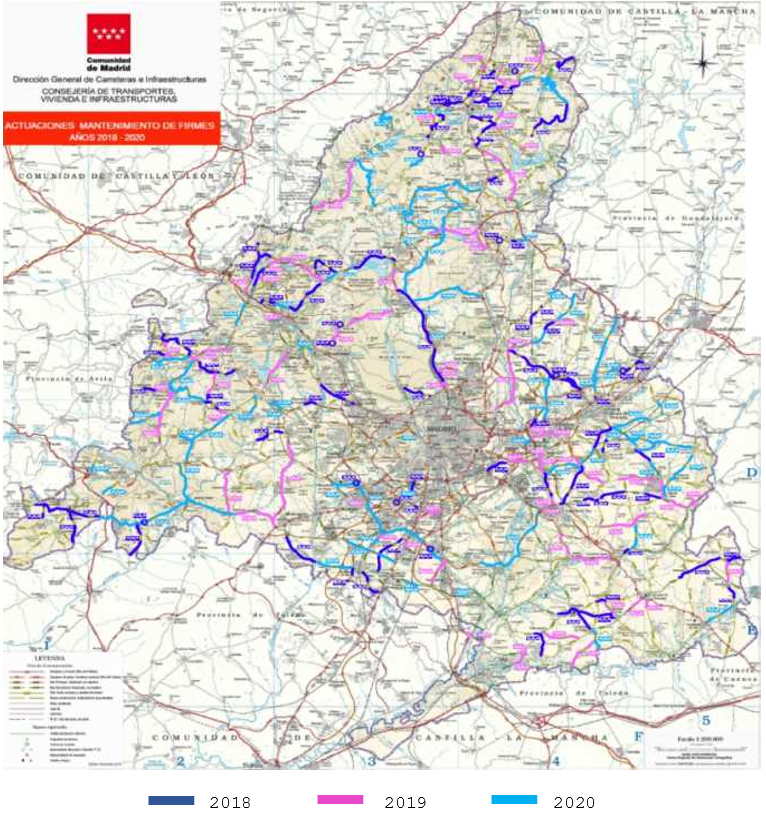 Figure 1.1.4.3 : Travaux sur le réseau routier au cours de la période 2018-2020